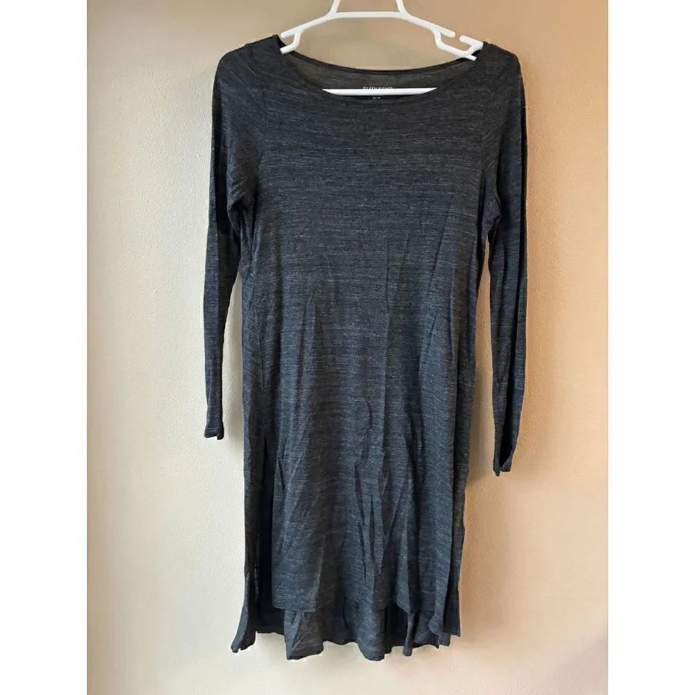 Eileen Fisher Sheer Dark Grey Dress Women's Size XS